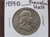 1959 D FRANKLIN HALF DOLLAR 90%