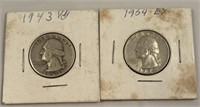 1943, 1954 quarters