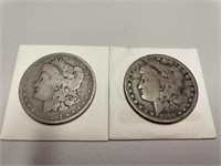 Morgan Liberty dollars 1897-O and 1899-O