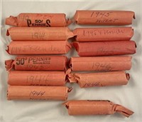 12 misc. Rolls 1940s wheat pennies