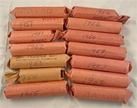 14 rolls 1950s wheat pennies