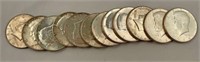 12–1964 Kennedy silver half dollars