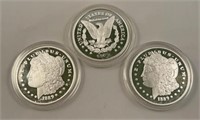 3 – 1889 Morgan silver tribute coins