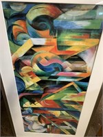 FRAMED & MATTED CONTEMPORARY ABSTRACT PRINT