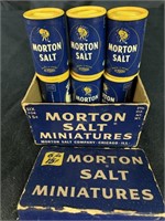 VINTAGE MORTON SALT MINIATURES 3"X2"X1 1/2"