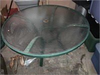 GLASS TOP OUTDOOR TABLE  48"D