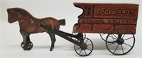 Vintage Horse Drawn Grocery Cart Toy