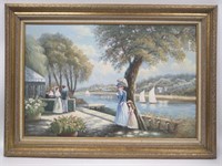 G. Closson Oil on Canvas Water Scene Painting