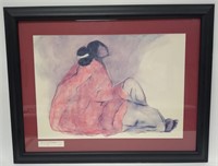 R.C. Gorman Signed Sitting Woman Lithograph