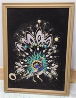 Vintage 1970's Peacock Art Collage
