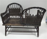 Vintage Childs Two Way Wicker Bench