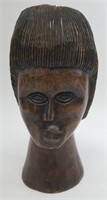 Vintage Carved Wooden Head Sculpture