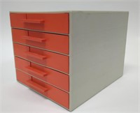 5 Vintage Small Plastic Stackable Drawers