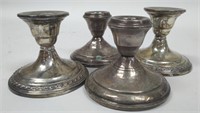 Lot of 4 Weighted Sterling Candle Holders