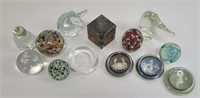Lot of 13 Glass Paperweights