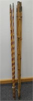 Lot of 2 Vintage Bamboo Fishing Rods