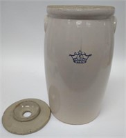 5 Gallon Blue Crown Stoneware Jar