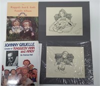 Lot of Raggedy Ann & Andy Books & Signed Prints