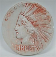 Frank Gallo Cast Tile Red Indian Head Coin