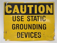 Metal Lab Static Grounding Caution Sign