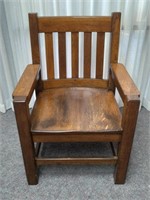 Antique Wooden Chair From Covington, Indiana