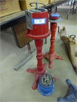 2 gumball machines & 2 stands - 3 pieces (AS IS) -