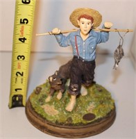 Norman Rockwell "Gone Fishing" figurine w box