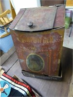 Tin store display bin: gun powder