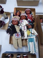 5 Indian Dolls - Carlson Doll Co.: Cherokee Chief,
