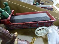 Cast iron Budweiser horse drawn toy wagon