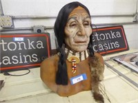 Indian Chief bust store display 20"h