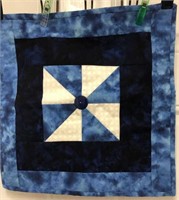 Blue hanging mini quilt