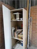 Laminate Single Door Cabinet & Contents