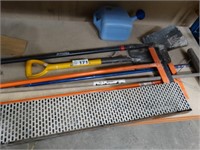2 Shovels & Assorted Garden Tools