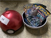 Pokémon PokeBall Case w/ 3 Packs of Cards