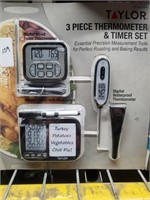 NEW Taylor 3 Piece Thermometer & Timer Set