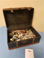 Over 7 LBS of  "Junk" Jewelry W/Chest