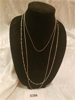 (3) Sterling Silver Chain Necklaces