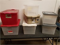 Lot of 7 Plastic Storage Containers