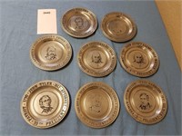 (8) Pewter Presidential Plates / Ash Trays?