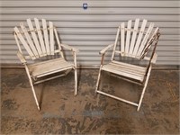 Set of 2 Vintage Wooden Patio Chairs