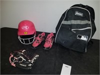 Softball Equipment W/Bag