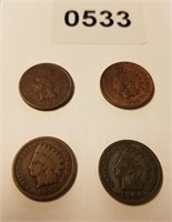 (4) Indian Head Cents 1903 / 04 / 05 / 07