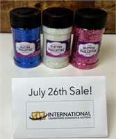 3 Jars of Craft Glitter