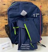 Backpack w. Pencil Case & Lunch Bag