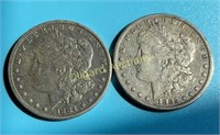 1884-P & 1885-P Morgan Dollars  Nice detail
