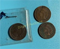 1859 + (2) 1909 Indian Head Cents
