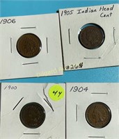 1900, 04, 05, 06 Indian Head Cents, Nice Lot!