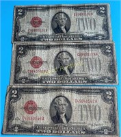 (3) 1928-D $2 Legal Tender Notes