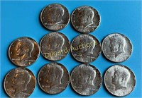 (10) 1967 40% silver Kennedy Halves  VHG